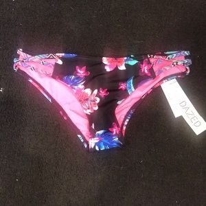 Sundazed Black Floral Hipster Bikini Bottoms 4/25
